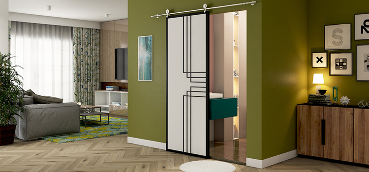 sliding bathroom door installation in Richmond